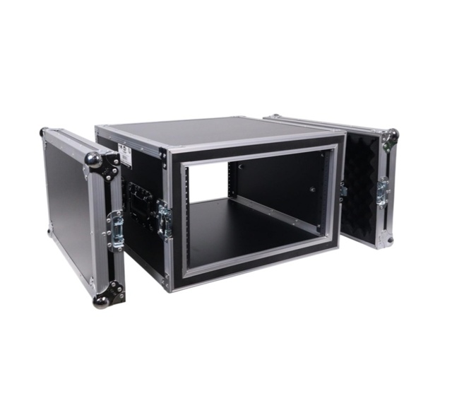 ATA Style 6U Rack Space Shockproof Amp Rack Mount Case 20 In. Depth with Recessed Handles