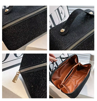 Sac de toilette portable imperméable, sac à maquillage matelassé, pochette à fermeture éclair, sac de toilette personnalisé avec logo, sac de rangement pour voyage
