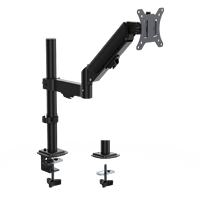 Soporte de Escritorio para Monitor Individual AUKI ODM OEM, de Acero Aleado Negro, con Brazo de Resorte de Gas, 32 Pulgadas, Inclinación de 45 Grados, Nueva