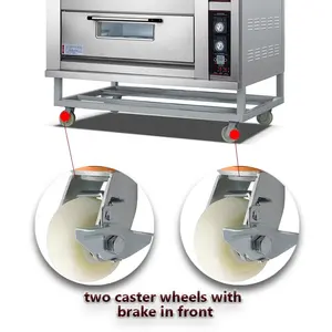 Oven Pemanggang Profesional, Peralatan Memasak Kue dan Roti Komersial, Oven Roti Gas 2 Laci Dek Ganda 4 Nampan Memasak Kue dan Roti