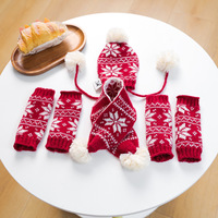 Pull pour chien en tricot marron pour l'automne et l'hiver, vêtements de Noël pour animaux de compagnie, pull chaud pour chiot, vente en gros en stock