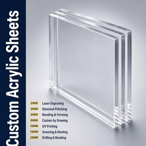 PMMA Mirror Panel Custom Cast Clear <strong>Acrylic</strong> Sheet Transparent <strong>Sublimation</strong> Laser Cutting Gold Pearl Frosted Board UV Printing 8 - Product Image 1