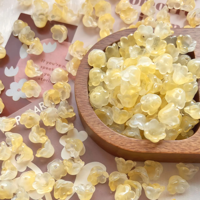 Lily of the Valley Glass Beads Bracelet Making Kit 30pcs Bag DIY Crystal Loose Beads Handmade Jewelry Craft Accessories