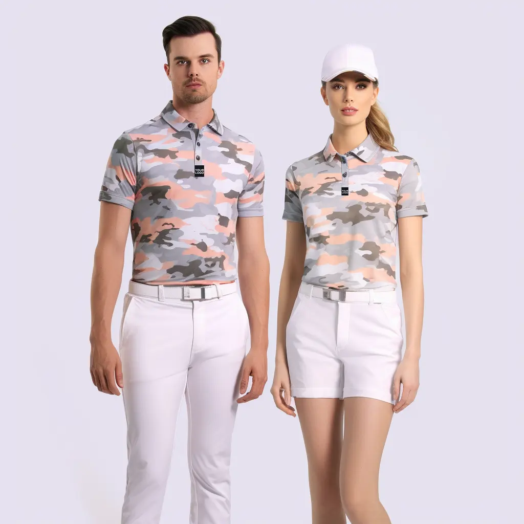 Haute qualité sublimation impression soie performance unisexe Couple été respirant hommes femmes golf Polo t-shirts PoloShirts