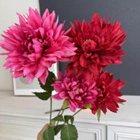 Dahlias artificiels multicolores à 2 têtes, fleurs en soie hautement réalistes, décoration florale pour mariage, maison, fête