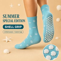 Chaussettes de yoga et de Pilates antidérapantes en coton avec grip en silicone pour femmes, personnalisables en gros, marque privée OEM