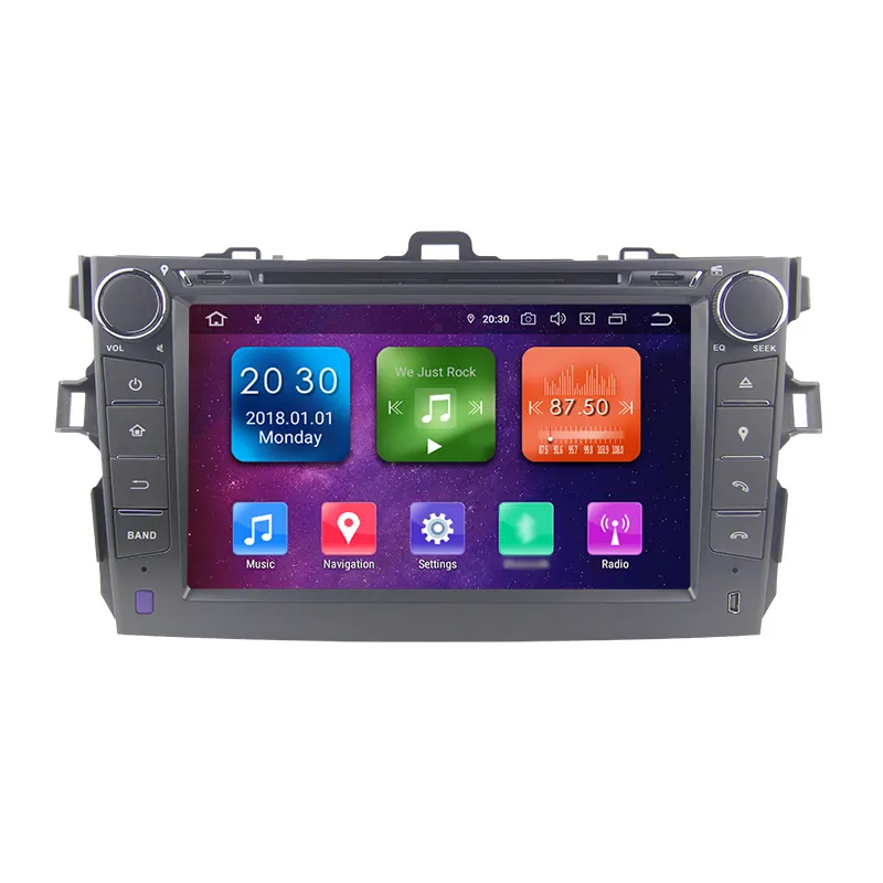 8 "RK PX5 android10.0 octa-core BT autoradio dvd sistema di navigazione audio per Toyota COROLLA 2006-2013 con 4G 64G wifi