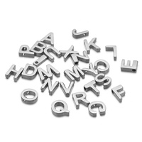 10 Pièces Perles Lettres à Trou en Acier Inoxydable Couleur Or pour Fabrication de Bijoux Bricolage Bracelets Colliers et Apprêts