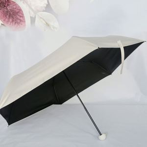 Parapluie pliant manuel 55 cm en pongé, mignon, avec revêtement noir anti-UV complet pour jours de pluie et de soleil - Product Image 2