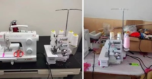FN434D <span class=keywords><strong>Skyfly</strong></span> Nueva Máquina de Coser Overlock Doméstica Mini de Alta Calidad con Configuración de Cama Alta, Rodamiento de Engranajes Central y Doble de Alta Velocidad - Product Image 4