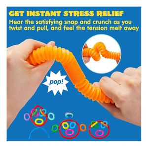 Premium Plastic Pop Tube Fidget <b>Toy</b> <b>Set</b> for Adults Kids with Anxiety ADHD Stress Relief Sensory Fidget <b>Tools</b> Speelgoed - Product Image 2