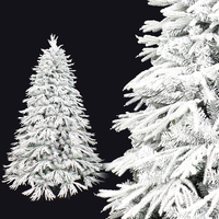 Sapin de Noël artificiel vert floqué 5 pieds 6 pieds 7 pieds 8 pieds PE PVC avec base debout Utilisation intérieure personnalisée