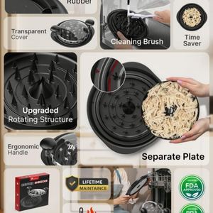 Cubierta de tapa transparente personalizada, trituradora de pollo, herramienta de trituración de carne con asas - Product Image 2