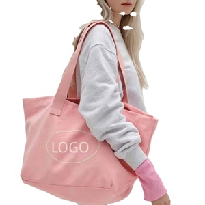 Custom Logo Wholesale Canvas <b>Tote</b> <b>Bag</b> Heavy Duty Cotton Large Capacity Zipper <b>Pocket</b> Reusable Shopping Bespoke Printed Handbag - Product Image 1