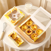 Ensemble de boîtes à tartelettes personnalisées, boîte à pâtisserie en papier OEM ODM avec fenêtre pour 2/4/6 cavités, emballage pour boulangerie