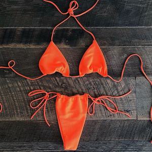 Nouveau design, style string, bikini tendance, dentelle, ensemble 2 pièces, séchage rapide, soutien-gorge push-up, bas de string en V, spandex/polyester, maillot de bain pour femmes - Product Image 5