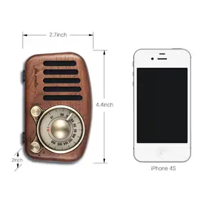 Retro Radio Design MEDING Vintage Decor Home Wooden Retro Radio With Mini Portable Speaker Tf Sd Card For Gift Set