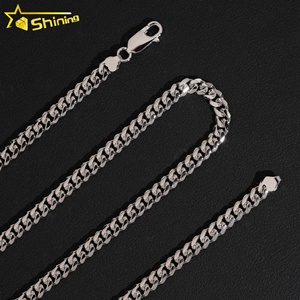 Hot Sale Design <strong>Solid</strong> <strong>Silver</strong> 5mm Cuban Chain Rhodium Plated 925 Sterling <strong>Silver</strong> Plain Miami Cuban Link Chain Hip Hop <strong>Necklace</strong> - Product Image 2