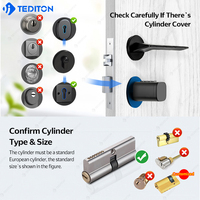 TTLock Tuya App Smart Euro Serrure à cylindre sans clé biométrique empreinte digitale numérique réglable pour porte en bois et acier Serrures intelligentes