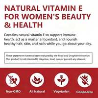 Gélules de Vitamine E Naturelle 400 UI 180 mg – 60 Comprimés – Antioxydant, Soutien Immunitaire et Cutané – Complément Quotidien – Vente en Gros OEM