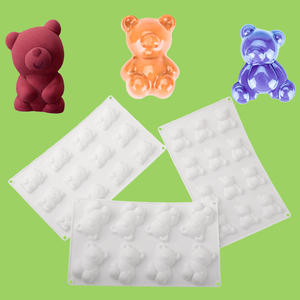 <span class=keywords><strong>Stampo</strong></span> in Silicone per <span class=keywords><strong>Torta</strong></span> Mousse Francese a Forma di Orsacchiotto / Orso Bruno con 12 Cavità per San Valentino e Cioccolato - Product Image 3