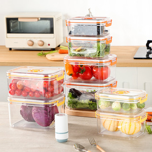 Vacuum Sealed Food Grade Plastic Containers Rectangle Clip On Lid Microwave Safe For Fruits Vegetables Storage - Product Image 2