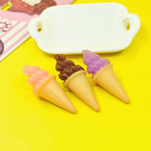 Cabujón plano de resina de helado dulce para casa de muñecas, comida en miniatura, juguete, bricolaje, adorno de pegamento de crema - Product Image 3