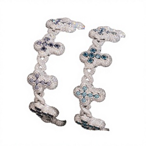 New Design VVS1 Moissanite Bracelets Unisex Pass Diamond Test <b>Cross</b> <b>Chain</b> 925 Silver Rhodium Plated Hip Hop Zuanfa GRA Gift Box - Product Image 4