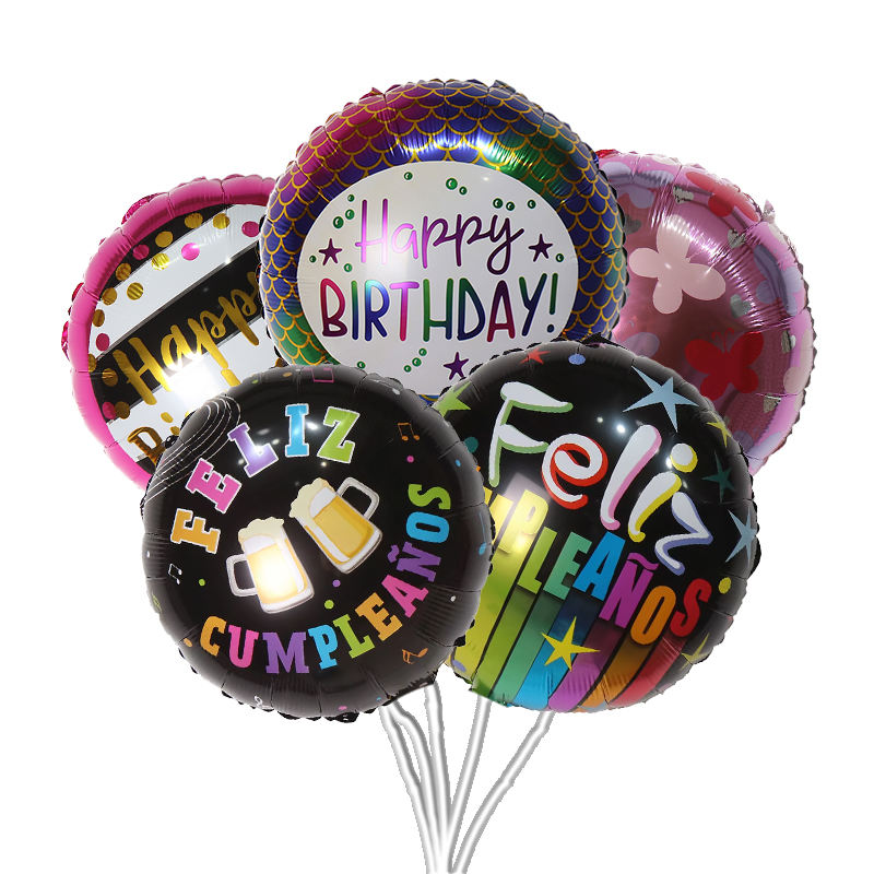 Wholesale 18 Inch Spanish Happy Birthday Printing Foil Balloon Feliz Cumpleanos Balloons for Birthday Party Decoration Globos