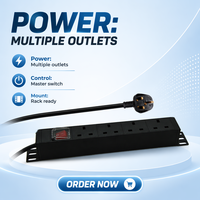 Enchufe de extensión de tira de alimentación PDU de 4 puertos Protector contra sobretensiones de 3250W con interruptor de encendido/apagado y cable de alimentación IP44 Nivel 4 salidas