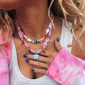 Collier coloré anti-ternissement style Bohème avec pendentif cœur en coquillage et acier inoxydable pour femmes et jeunes filles - Product Image 3