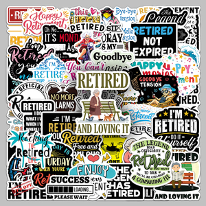 50 Pezzi Adesivi <span class=keywords><strong>Divertenti</strong></span> a Tema Pensionamento Direttamente dalla Fabbrica, No Più Sveglie, per Decorazioni Scrapbook - Product Image 1