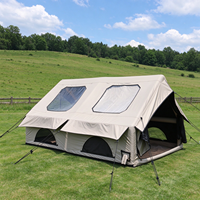 Tente gonflable Khaki à gonflage rapide avec auvent amovible, anneaux en D métalliques, imperméable, quatre saisons, pour l'extérieur