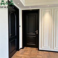 Porte intérieure néoclassique SLS à panneau cintrée, porte en bois mat de luxe sur mesure avec moulure encastrée pour solution de maison complète