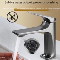 Robinet de lavabo en laiton chromé, mitigeur monotrou avec cartouche céramique, eau chaude et froide pour salle de bain