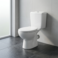 WC en céramique deux pièces avec abattant en plastique, à chasse directe, pour salle de bain