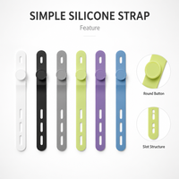 Sangles en silicone pliables et réutilisables multi-usages, organisateur de câbles élastique pour salle de bain, réglable et durable pour téléphone