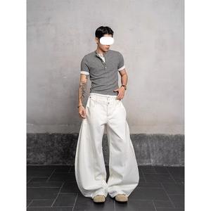 <b>White</b> Straight-leg Denim <b>Jeans</b> 2025 Autumn New Low <b>Waist</b> Loose Slimming Versatile Floor-Length Scythe Pants Medium Wash - Product Image 3