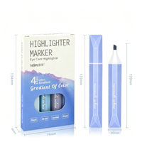 Stylo surligneur dégradé de couleur pour le soin des yeux, pointe oblique, marqueur mignon pour le soulignement de journaux
