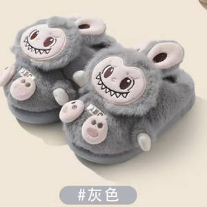 <span class=keywords><strong>Chaussons</strong></span> d'hiver pour enfants très vendus, pantoufles en peluche de lapin pour filles et pantoufles en polaire à dos fermé pour garçons - Product Image 4