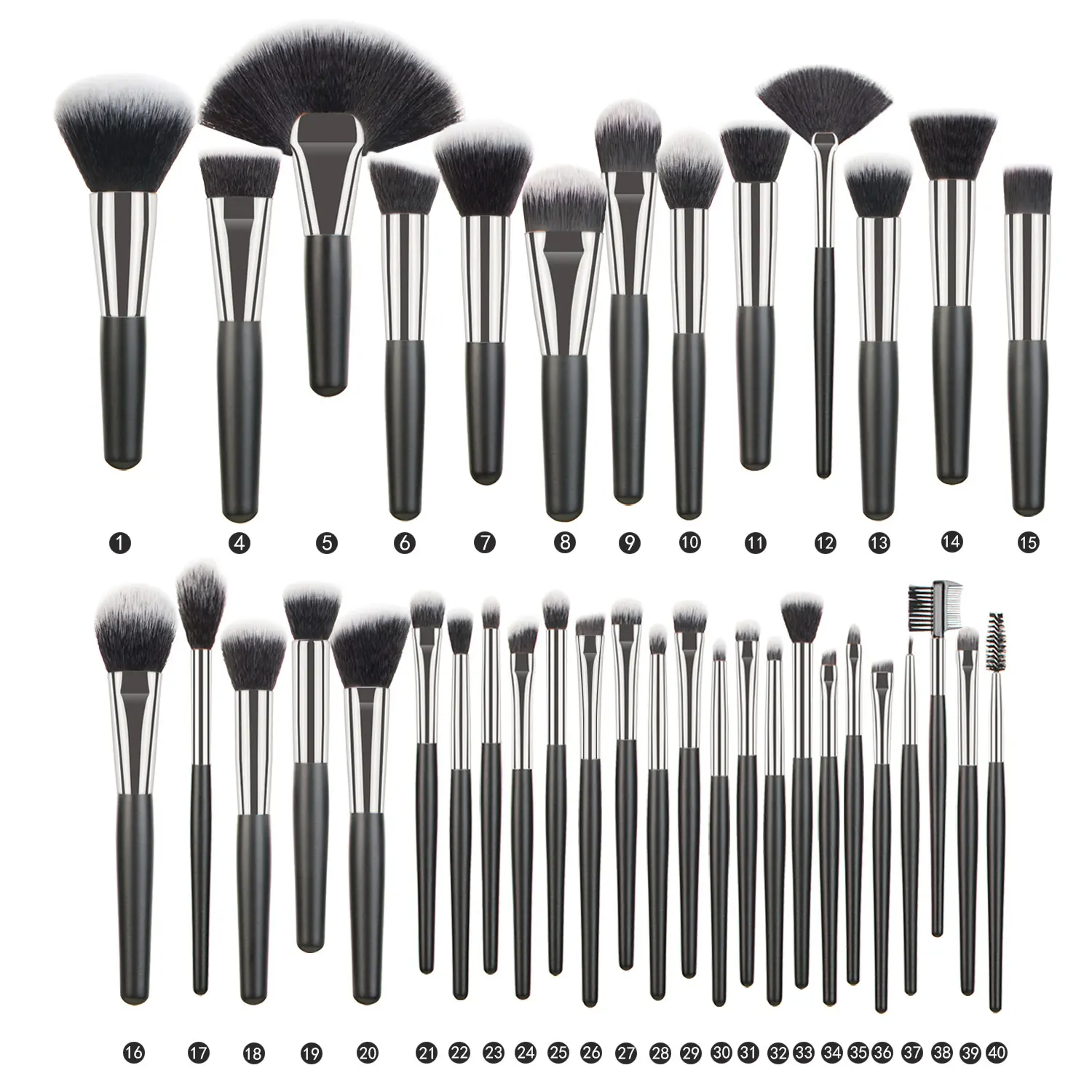 Factory Price Direct Supply Makeup Set Black Luxury Makeup Brush Set Private Label Eye Makeup Brushes Set