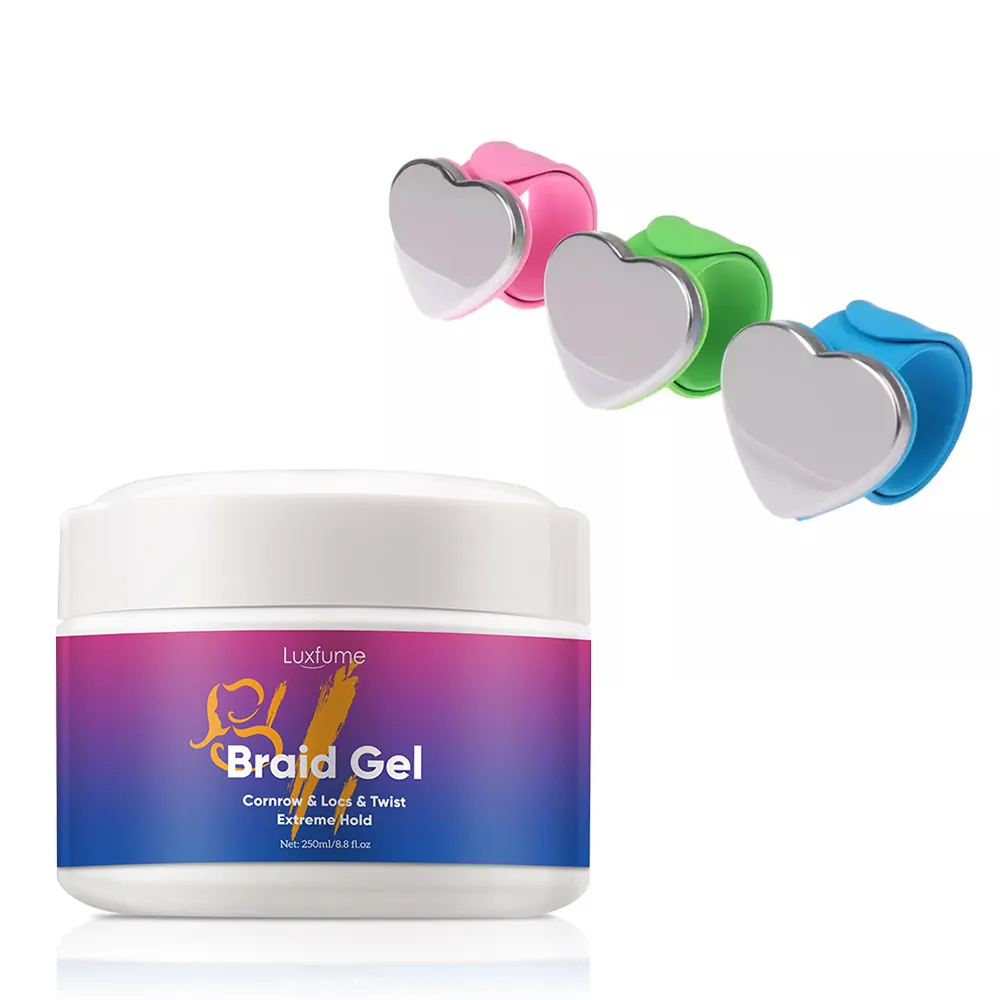 LUXFUME-Gel trenzado para el cabello, accesorio de marca privada sin flashear, sujeción extra, giro, Loc, con pulsera magnética