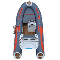 Bateau de pêche semi-rigide CE 12FT 3.9m Rib390C Sport Yacht avec plancher en teck, coque en fibre de verre, prêt pour le surf, épaisseur 1.2mm, à vendre