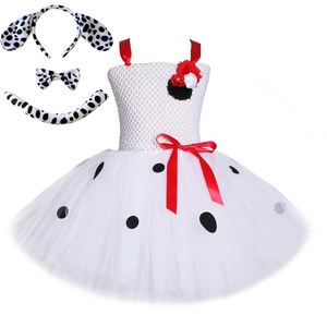 Costume de chien Dalmatien fantaisie très populaire pour enfants, déguisement d'Halloween, robe tutu tachetée pour chiot, vêtements de fête pour bébé fille - Product Image 1