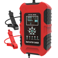 FOXSUR 12V 10A Cargador de batería rápido automático inteligente Cargador de batería de plomo-ácido seco húmedo