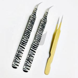 แหนบต่อขนตาสเตนเลสแบบคงทนสีเคลือบสีโลโก้แบบกำหนดเอง - Product Image 5