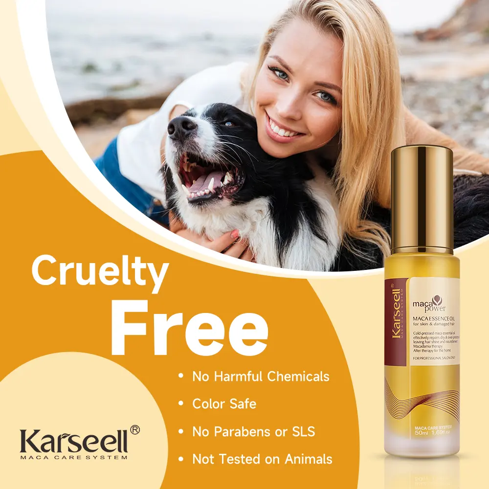 Óleo de argan orgânico personalizado Karseell, óleo natural para prevenção e reparo de queda de cabelo