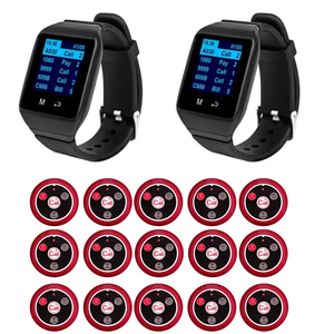 นาฬิกาเรียกพนักงาน CATEL CTW09 <span class=keywords><strong>2</strong></span> เรือน พร้อมปุ่มเรียก 15 ปุ่ม ระบบเรียกไร้สายสำหรับร้านอาหารและโรงแรม - Product Image 1