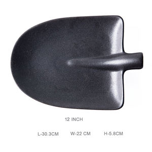 <span class=keywords><strong>Assiette</strong></span> plate en céramique noire abstraite givrée en forme de pelle pour snacks de steak, idéale pour hôtels et restaurants - Product Image 5