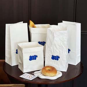 Sac en papier kraft personnalisé avec logo pour restauration rapide, fond carré, écologique, pour emballage de sandwichs, de pain et de pizzas - Product Image 5